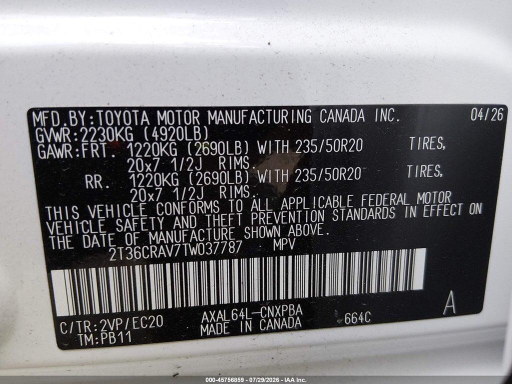 2T36CRAV7TW037787 2026 TOYOTA RAV4 photo no. 9