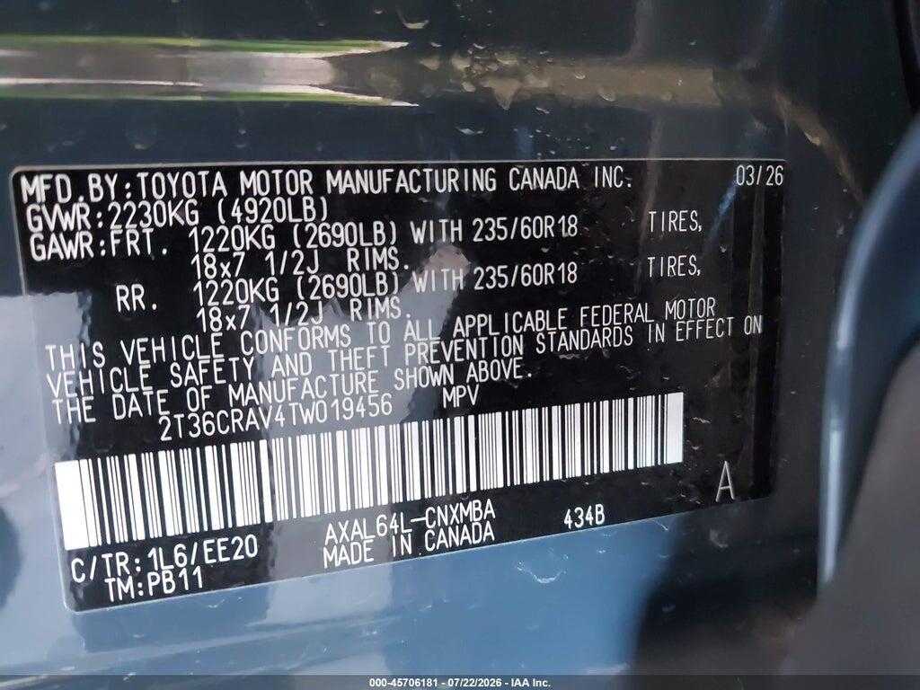 2T36CRAV4TW019456 2026 TOYOTA RAV4 photo no. 9