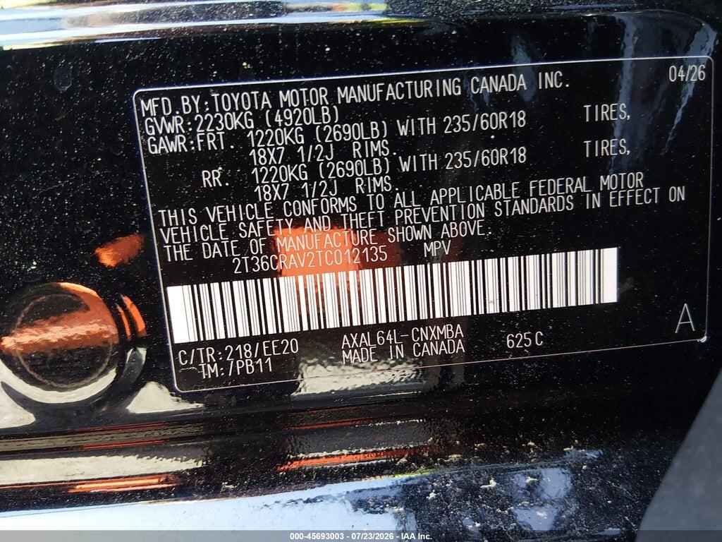 2T36CRAV2TC012135 2026 TOYOTA RAV4 photo no. 9