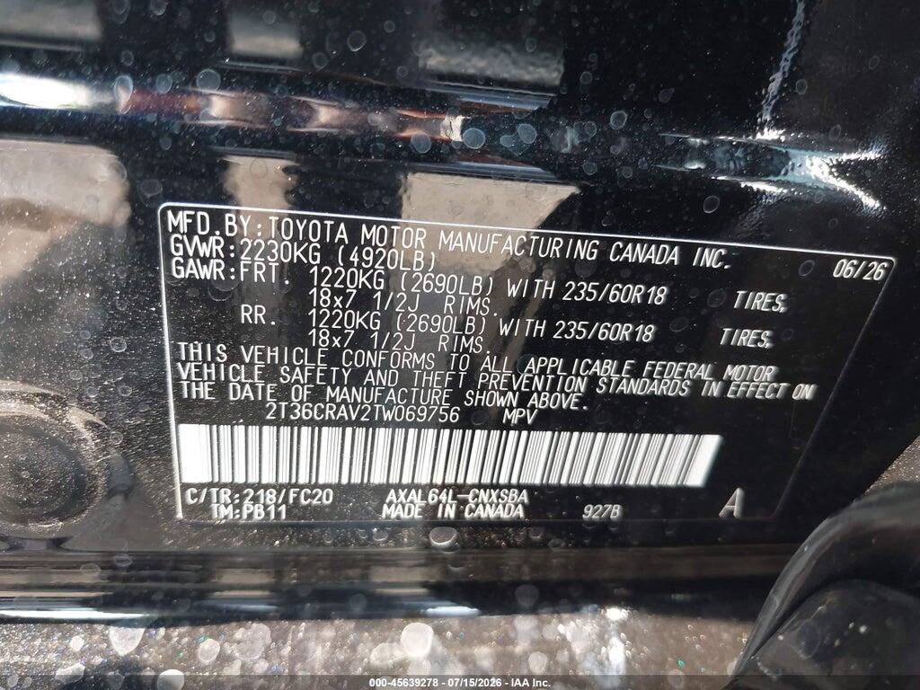2T36CRAV2TW069756 2026 TOYOTA RAV4 photo no. 9