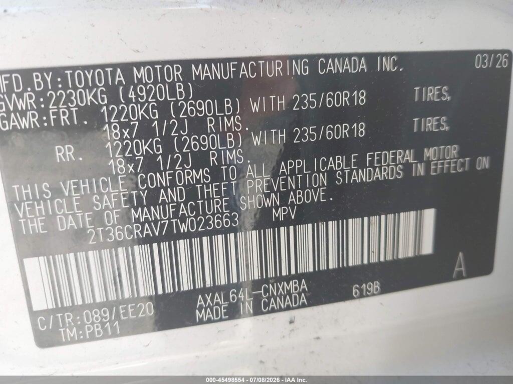 2T36CRAV7TW023663 2026 TOYOTA RAV4 photo no. 9