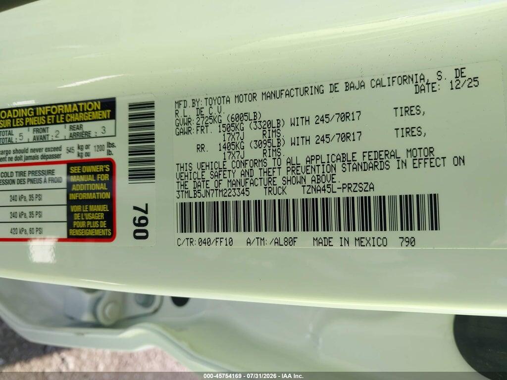 3TMLB5JN7TM223345 2026 TOYOTA TACOMA photo no. 9