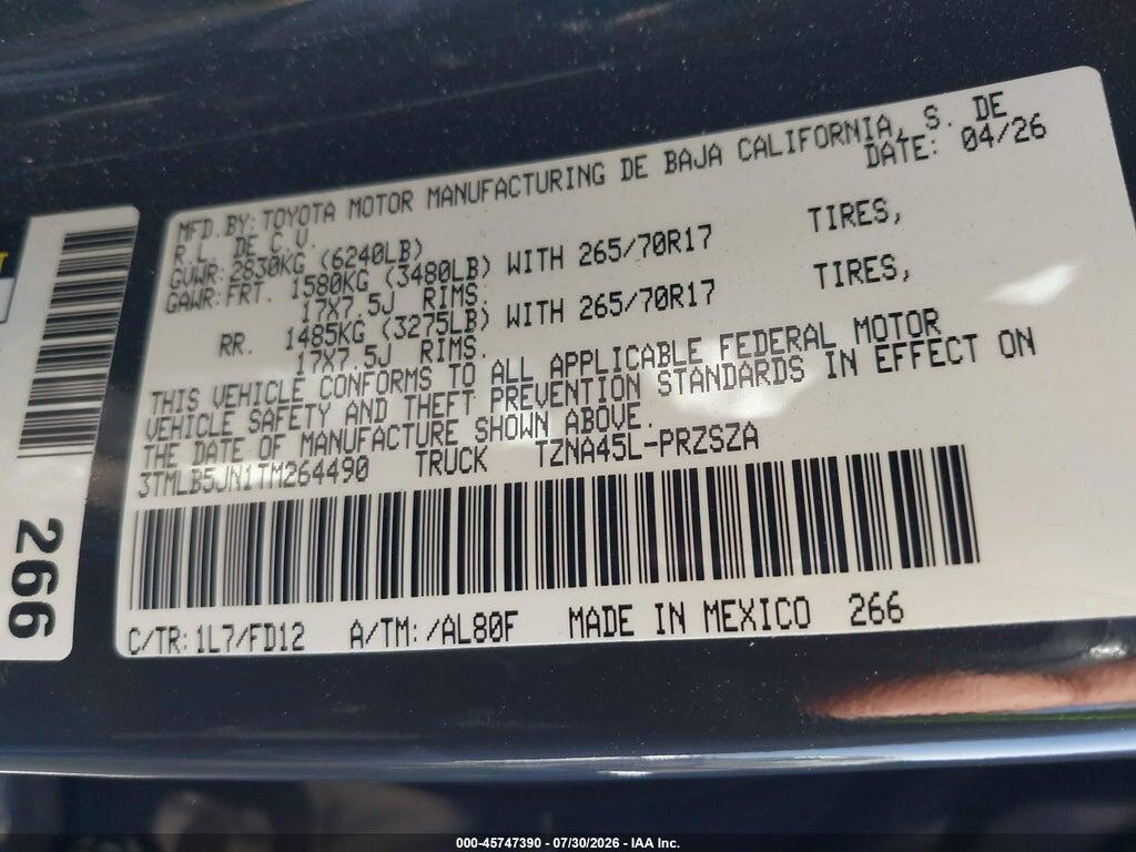 3TMLB5JN1TM264490 2026 TOYOTA TACOMA photo no. 9
