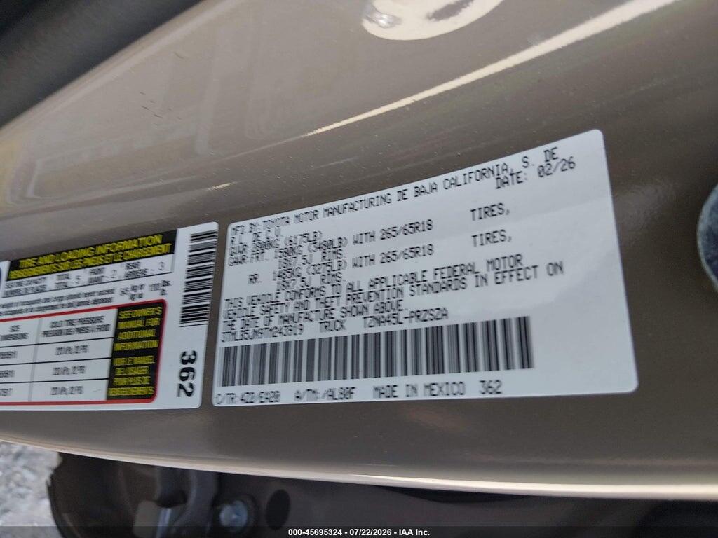 3TMLB5JN9TM243919 2026 TOYOTA TACOMA photo no. 9