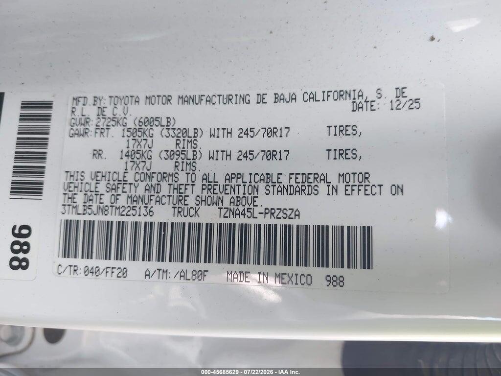 3TMLB5JN8TM225136 2026 TOYOTA TACOMA photo no. 9