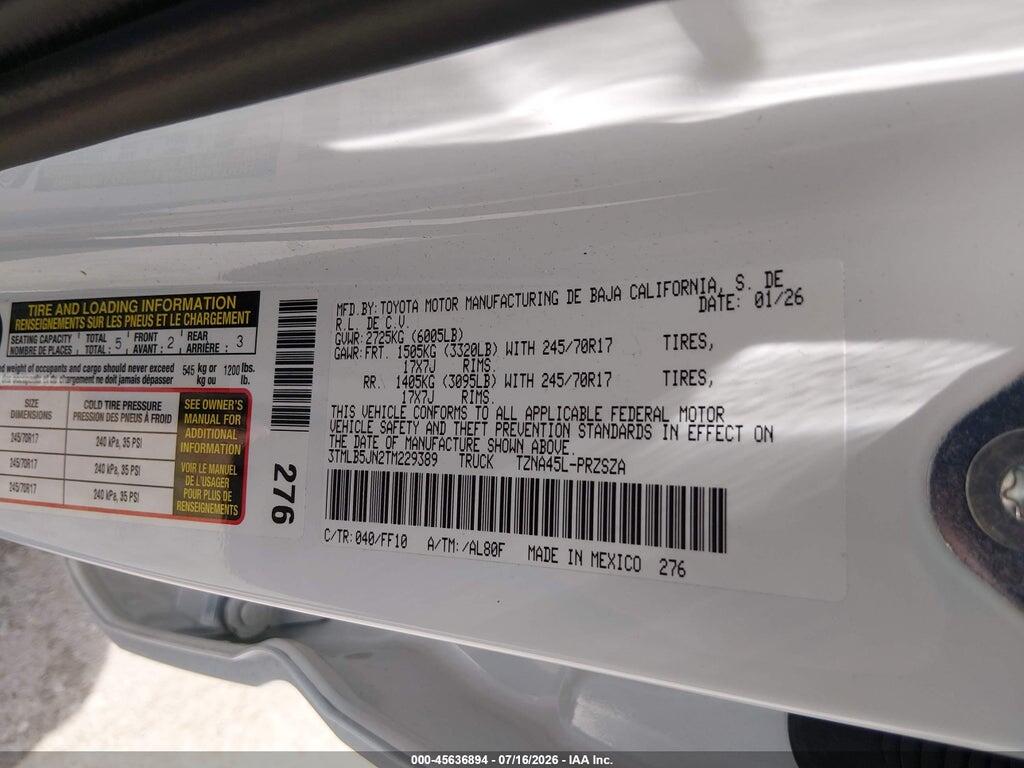 3TMLB5JN2TM229389 2026 TOYOTA TACOMA photo no. 9