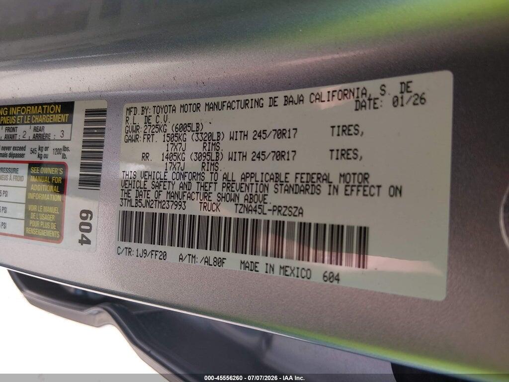 3TMLB5JN2TM237993 2026 TOYOTA TACOMA photo no. 9