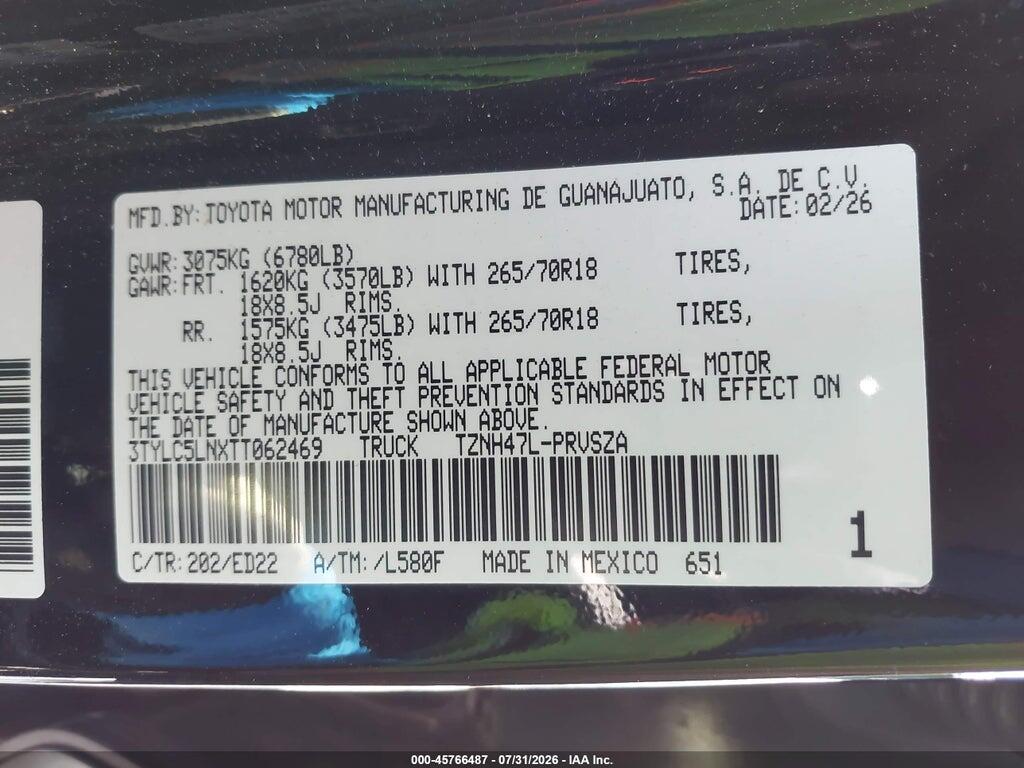 3TYLC5LNXTT062469 2026 TOYOTA TACOMA HYBRID photo no. 9