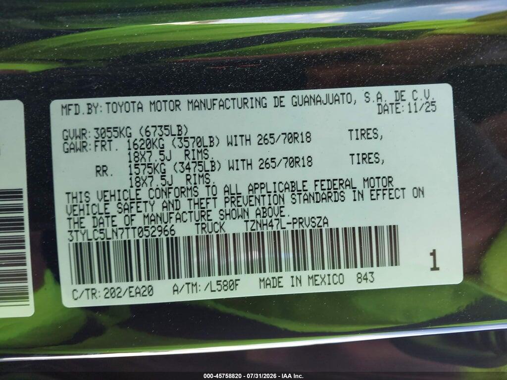 3TYLC5LN7TT052966 2026 TOYOTA TACOMA HYBRID photo no. 9