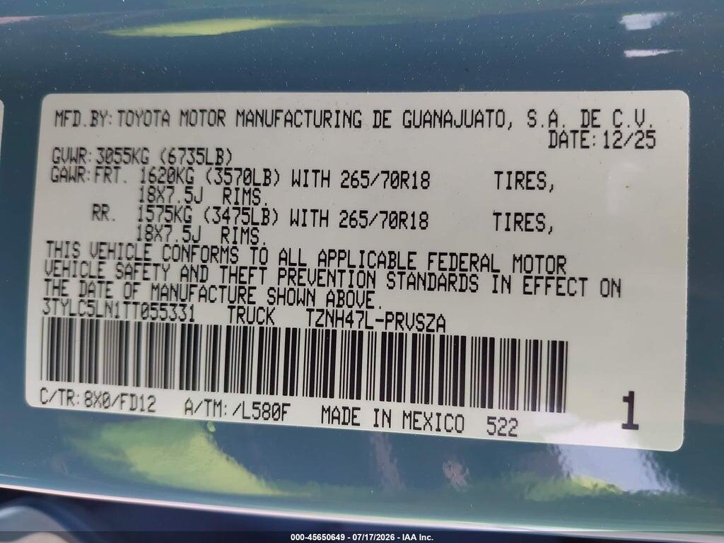 3TYLC5LN1TT055331 2026 TOYOTA TACOMA HYBRID photo no. 9