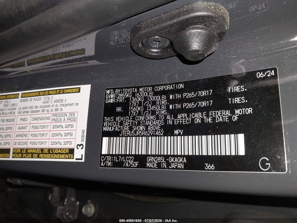 JTERU5JR5R6291462 2024 TOYOTA 4RUNNER photo no. 9