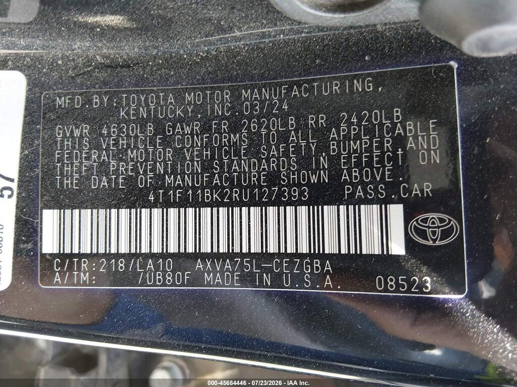 4T1F11BK2RU127393 2024 TOYOTA CAMRY photo no. 9