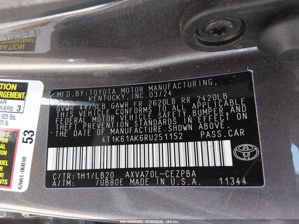 4T1K61AK6RU251152 2024 TOYOTA CAMRY photo no. 9