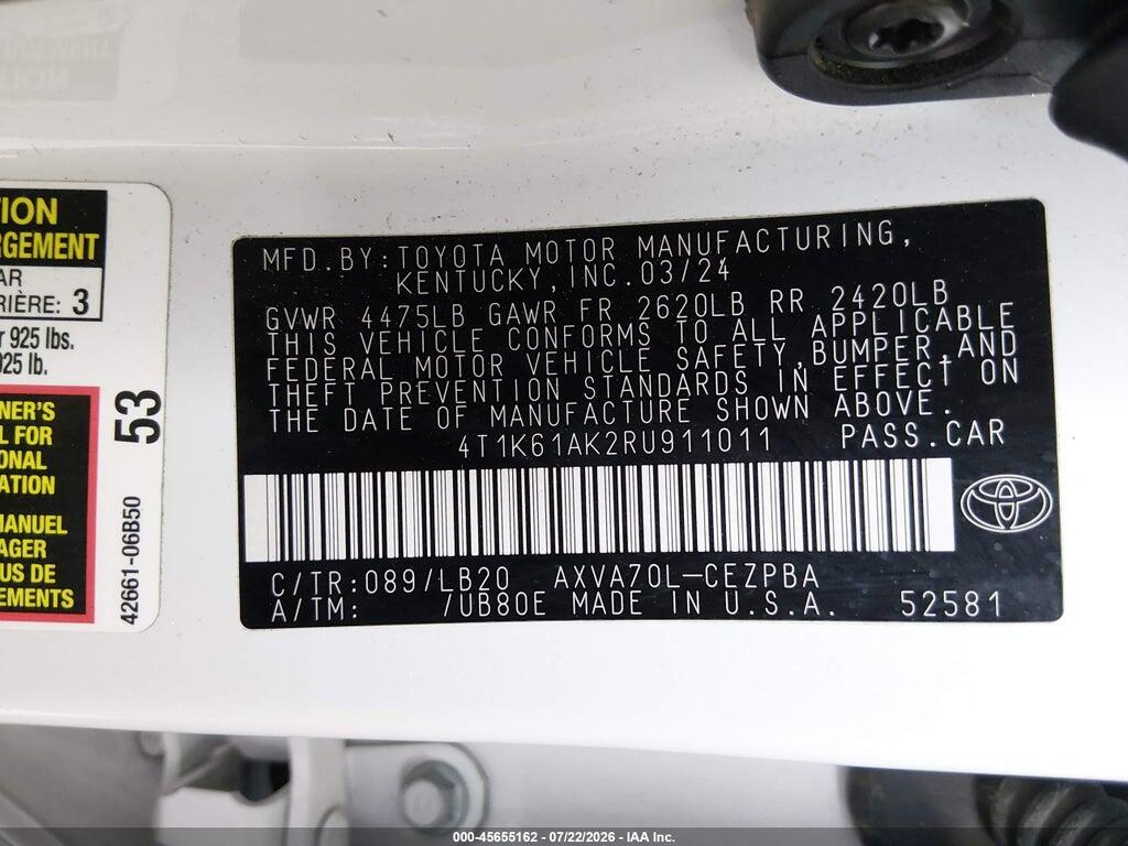 4T1K61AK2RU911011 2024 TOYOTA CAMRY photo no. 9
