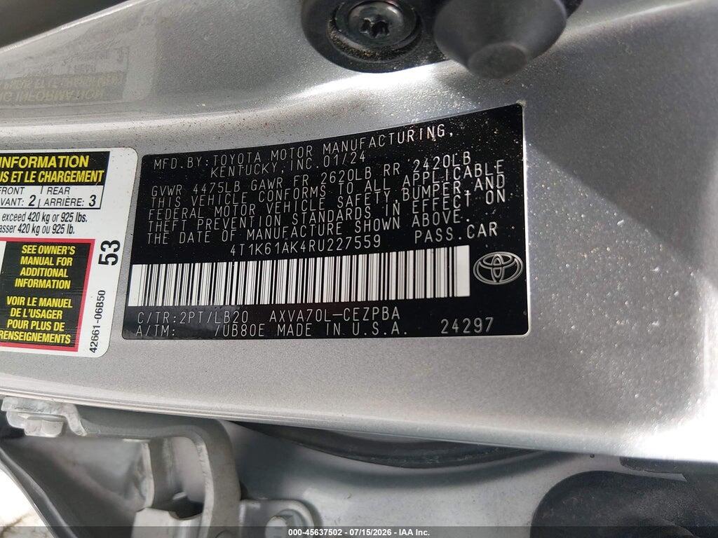4T1K61AK4RU227559 2024 TOYOTA CAMRY photo no. 9