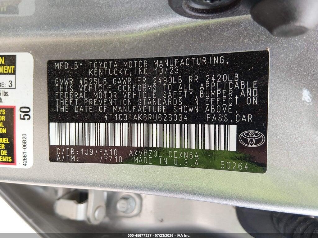 4T1C31AK6RU626034 2024 TOYOTA CAMRY HYBRID photo no. 9