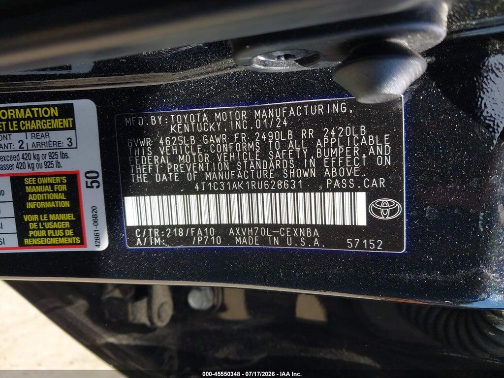 4T1C31AK1RU628631 2024 TOYOTA CAMRY HYBRID photo no. 9
