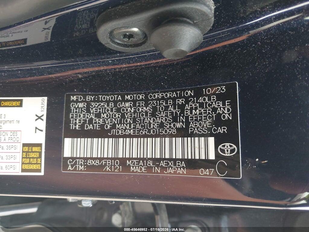 JTDB4MEE6RJ015098 2024 TOYOTA COROLLA photo no. 9