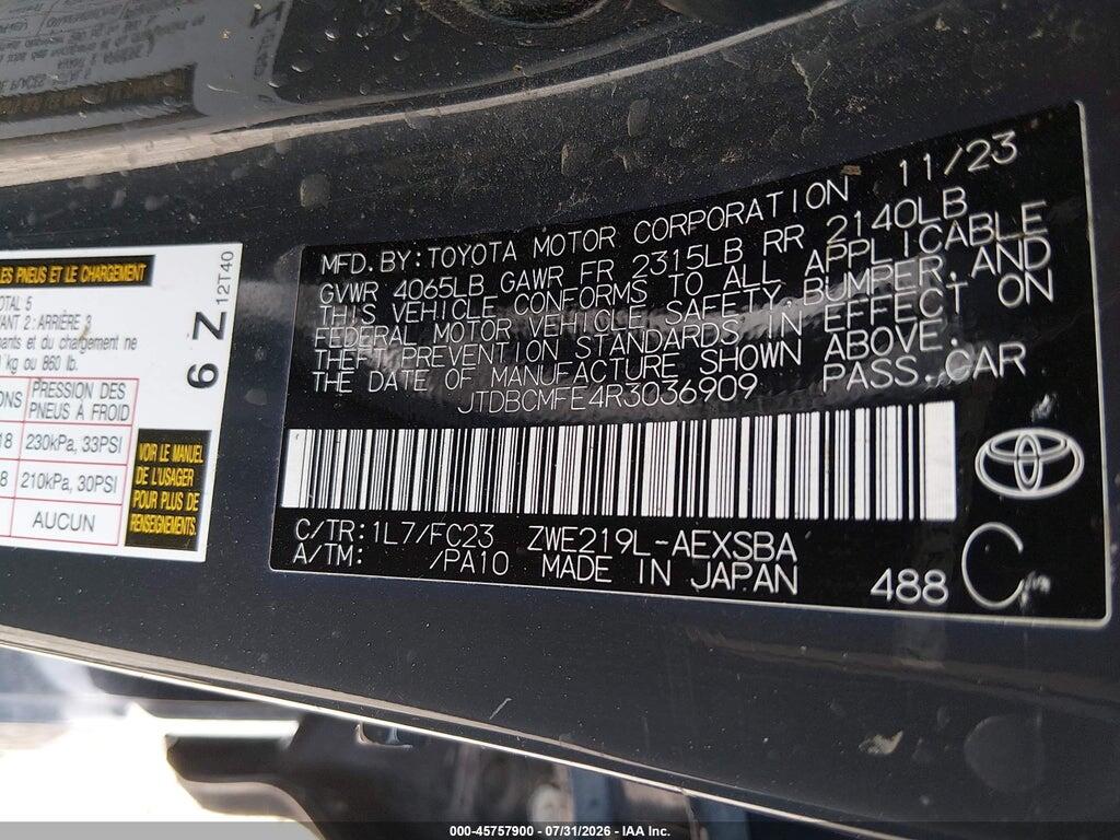 JTDBCMFE4R3036909 2024 TOYOTA COROLLA photo no. 9