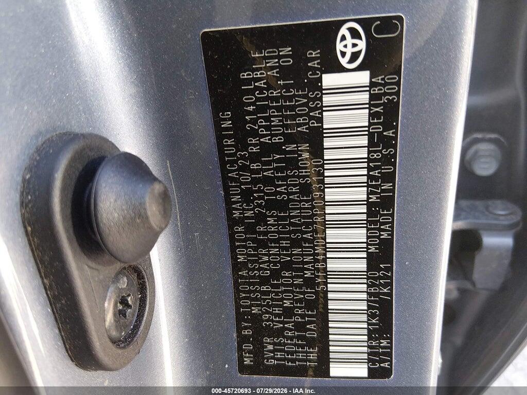 5YFB4MDE7RP093130 2024 TOYOTA COROLLA photo no. 9