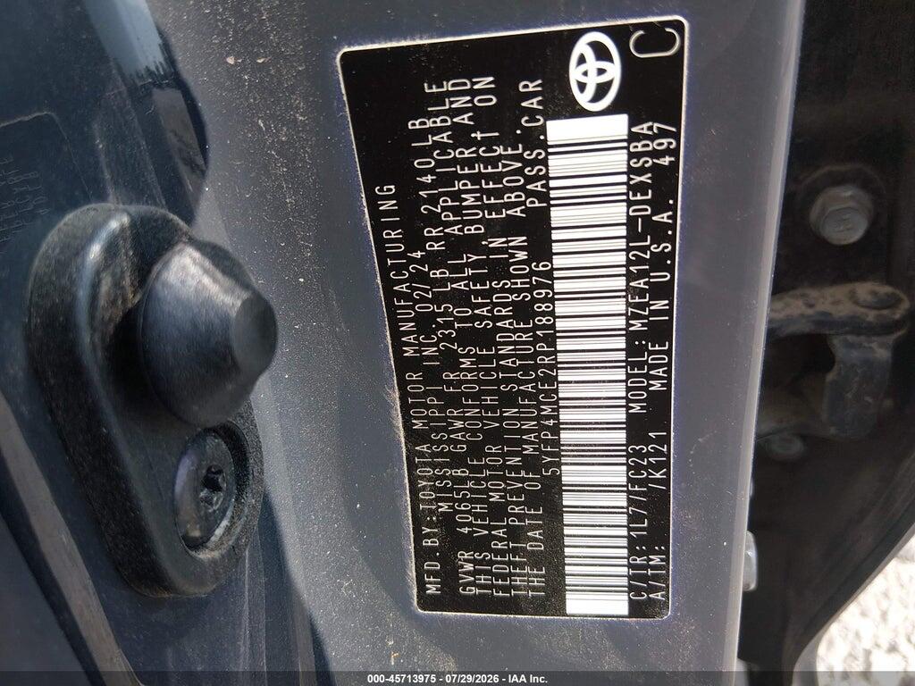 5YFP4MCE2RP188976 2024 TOYOTA COROLLA photo no. 9