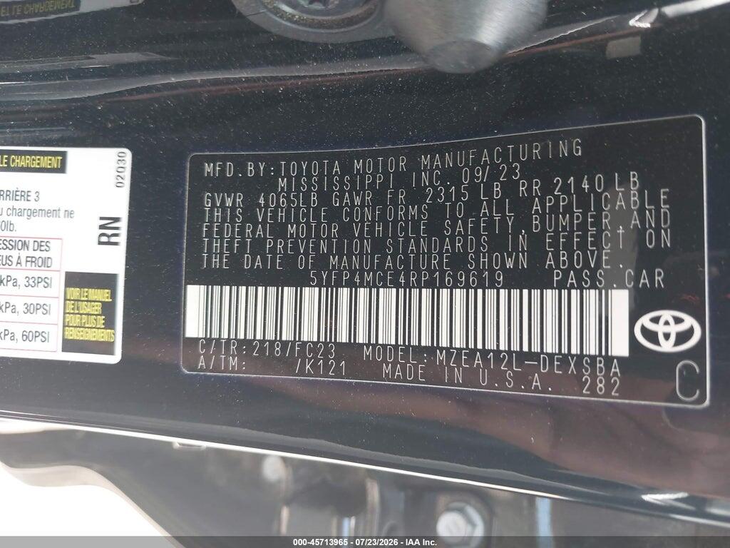 5YFP4MCE4RP169619 2024 TOYOTA COROLLA photo no. 9