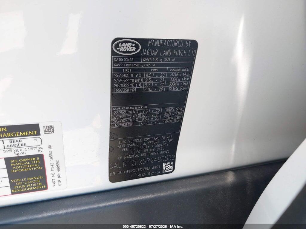 SALRT2EX5P2480592 2023 LAND ROVER DISCOVERY photo no. 9