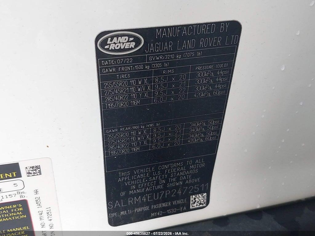 SALRM4EU7P2472511 2023 LAND ROVER DISCOVERY photo no. 9