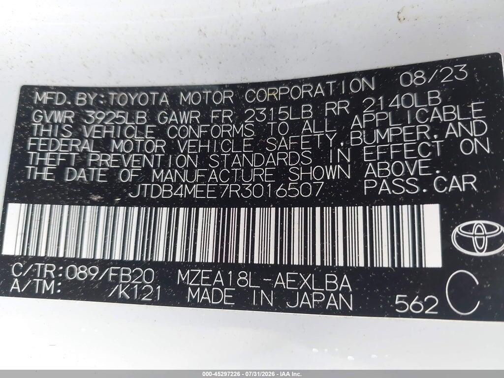 JTDB4MEE7R3016507 2024 TOYOTA COROLLA photo no. 9