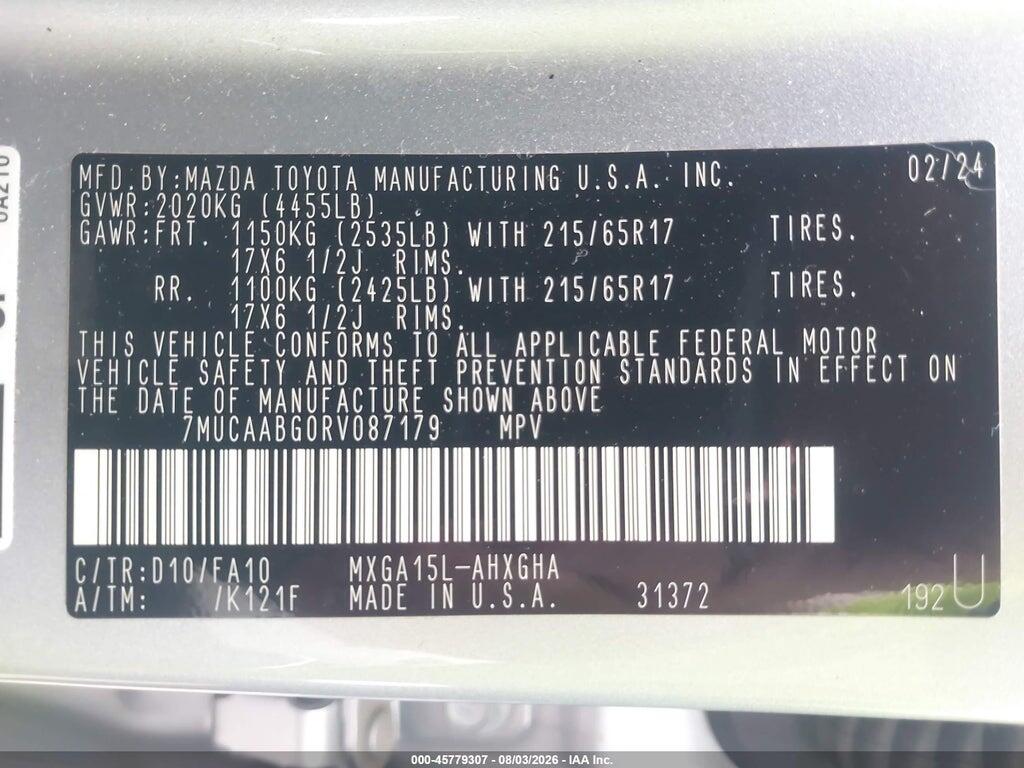 7MUCAABG0RV087179 2024 TOYOTA COROLLA CROSS photo no. 9