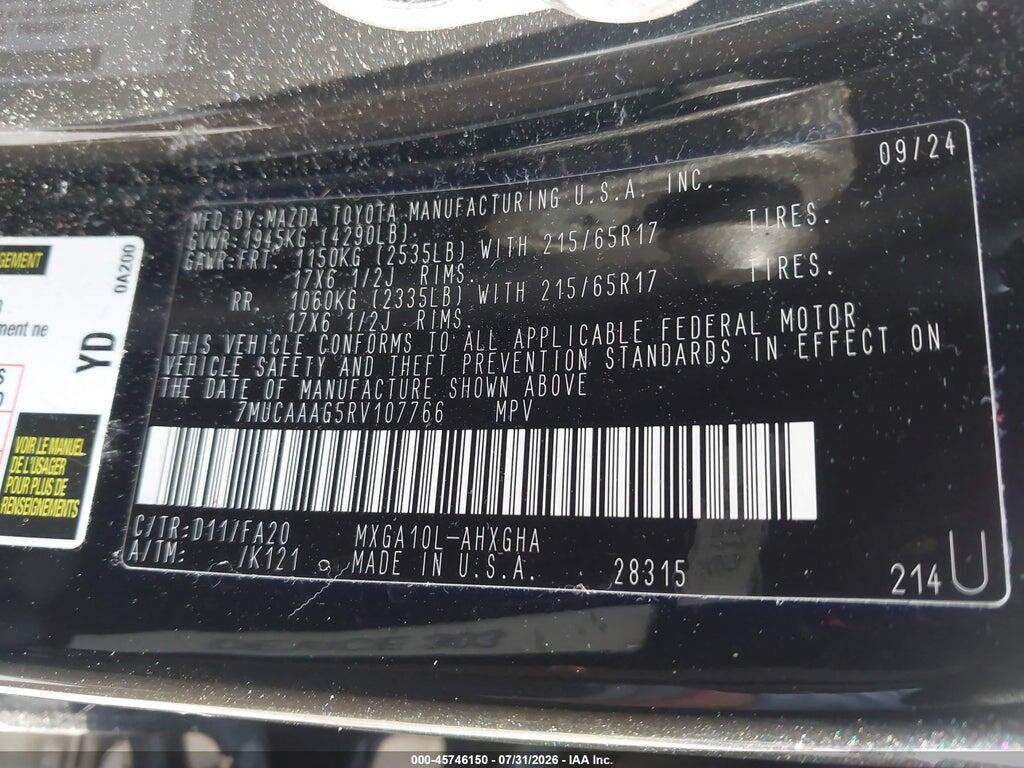 7MUCAAAG5RV107766 2024 TOYOTA COROLLA CROSS photo no. 9