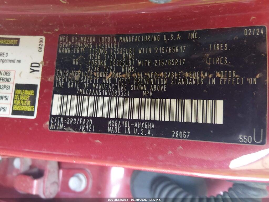 7MUCAAAG1RV080324 2024 TOYOTA COROLLA CROSS photo no. 9