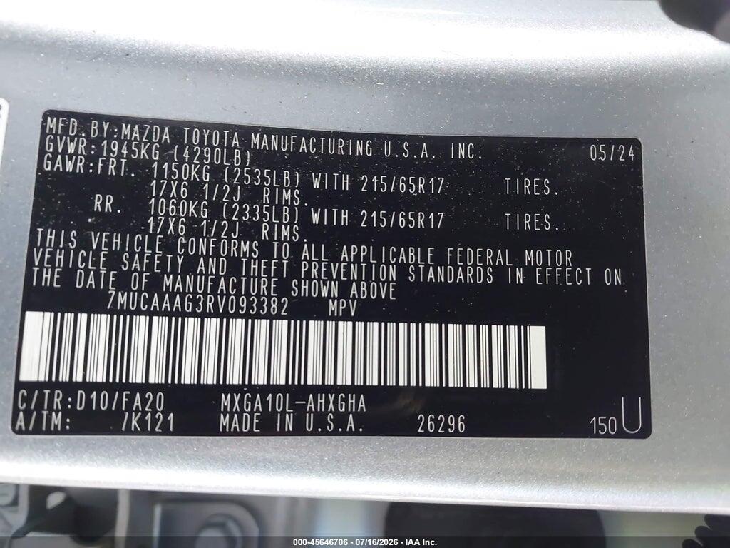 7MUCAAAG3RV093382 2024 TOYOTA COROLLA CROSS photo no. 9