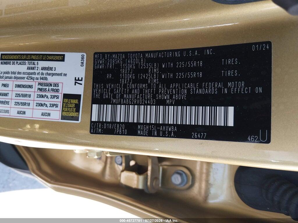 7MUFBABG2RV024403 2024 TOYOTA COROLLA CROSS HYBRID photo no. 9