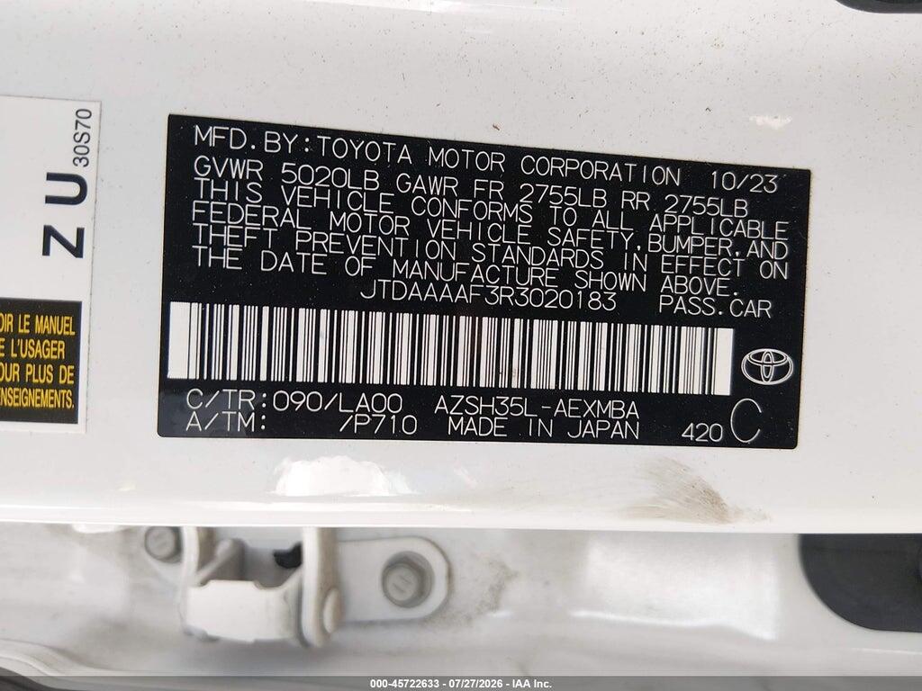 JTDAAAAF3R3020183 2024 TOYOTA CROWN photo no. 9