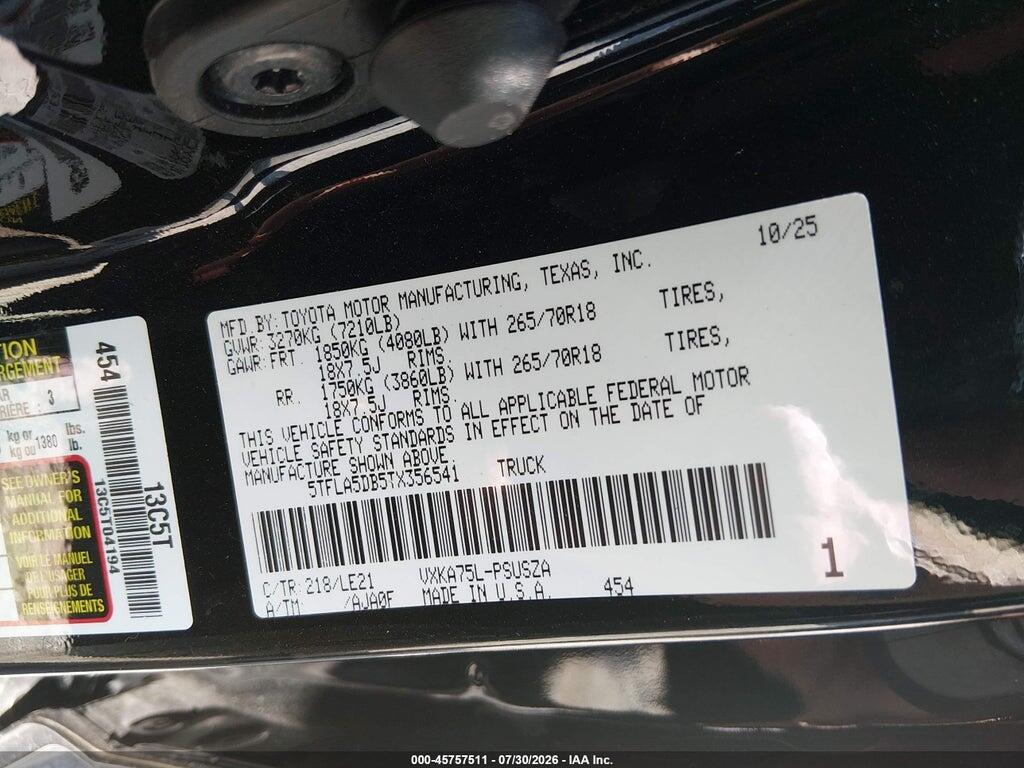 5TFLA5DB5TX356541 2026 TOYOTA TUNDRA photo no. 9