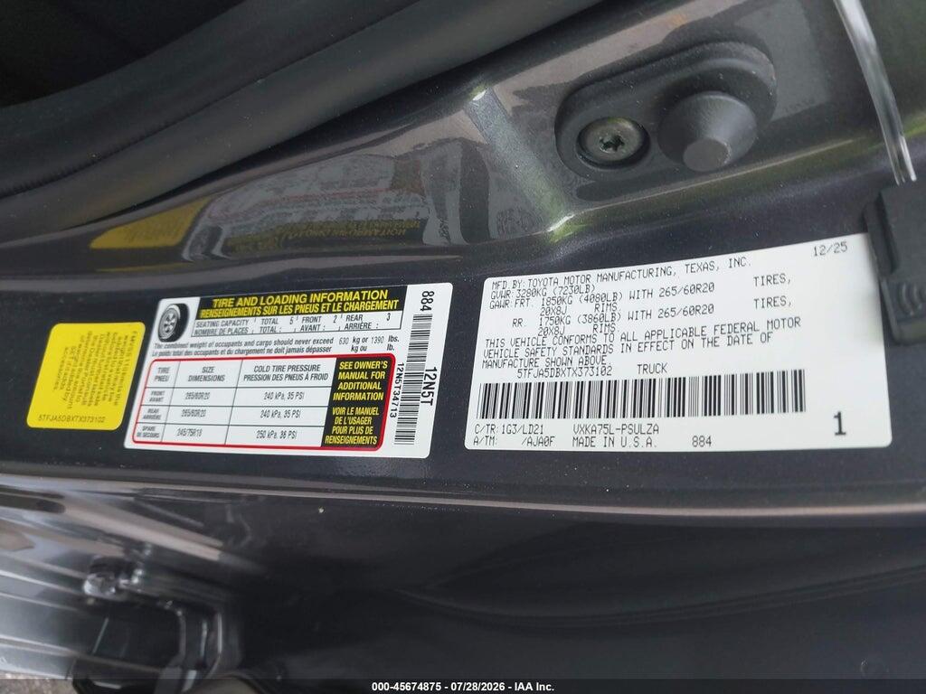 5TFJA5DBXTX373102 2026 TOYOTA TUNDRA photo no. 9