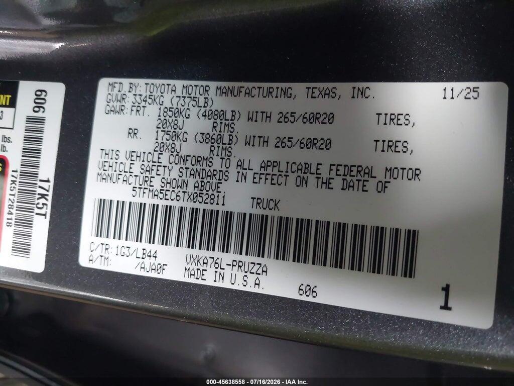 5TFMA5EC6TX052811 2026 TOYOTA TUNDRA photo no. 9