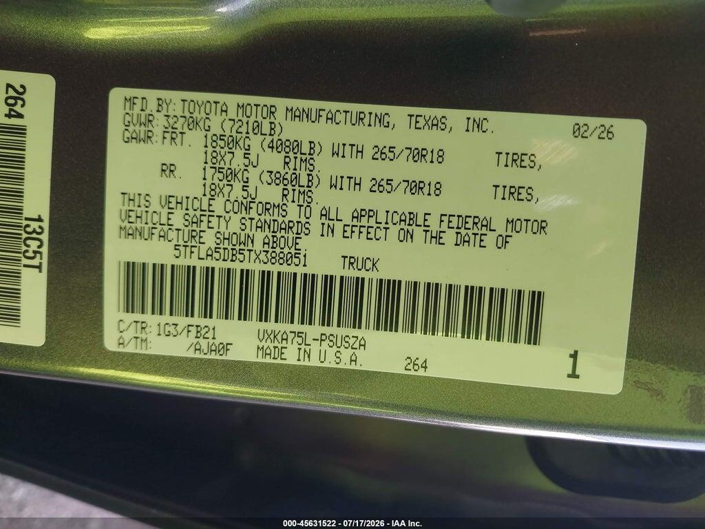 5TFLA5DB5TX388051 2026 TOYOTA TUNDRA photo no. 9