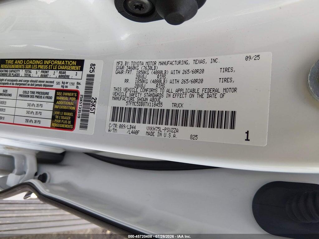 5TFMC5DB8TX118455 2026 TOYOTA TUNDRA HYBRID photo no. 9