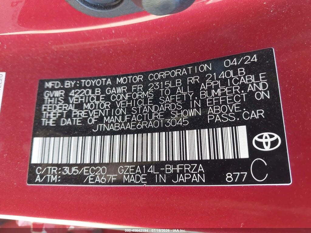 JTNABAAE6RA013045 2024 TOYOTA GR COROLLA photo no. 9