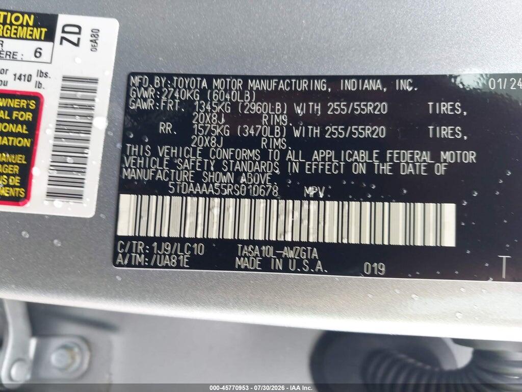 5TDAAAA55RS010678 2024 TOYOTA GRAND HIGHLANDER photo no. 9