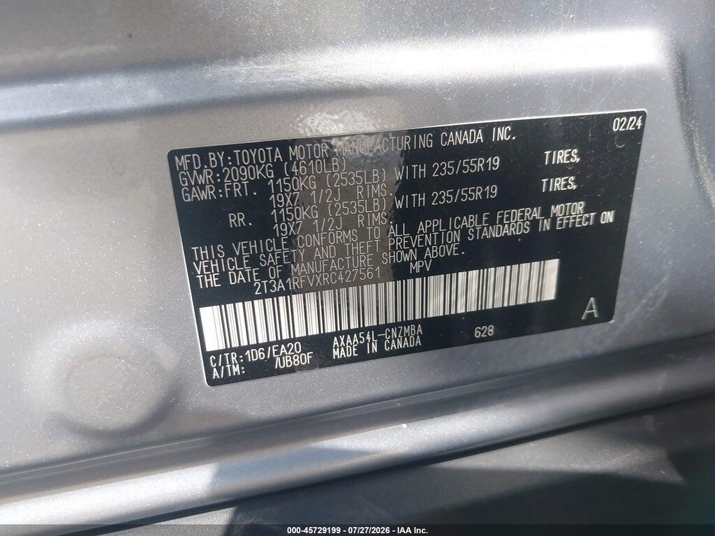 2T3A1RFVXRC427561 2024 TOYOTA RAV4 photo no. 9
