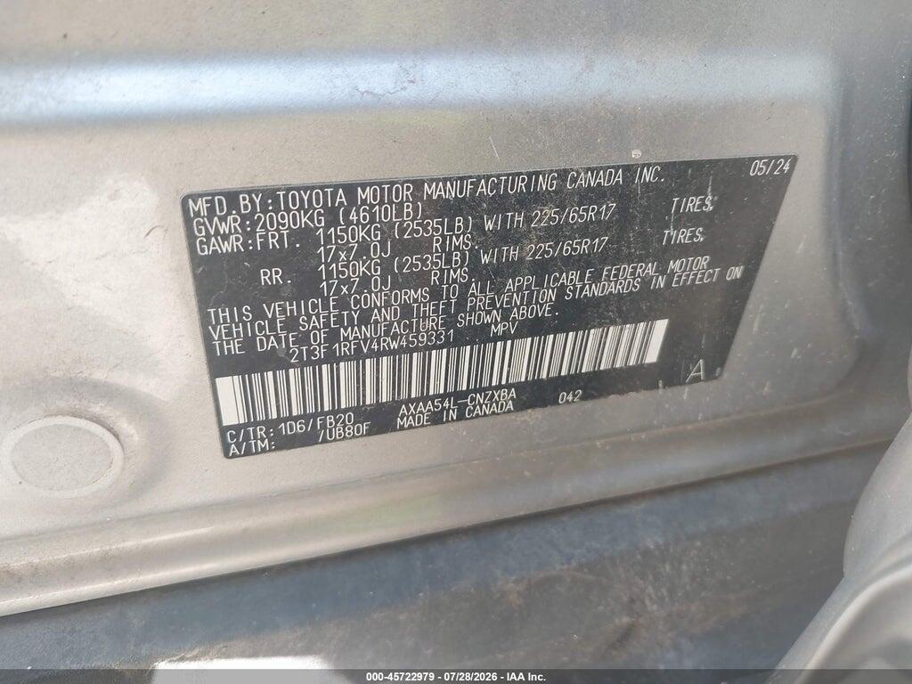 2T3F1RFV4RW459331 2024 TOYOTA RAV4 photo no. 9