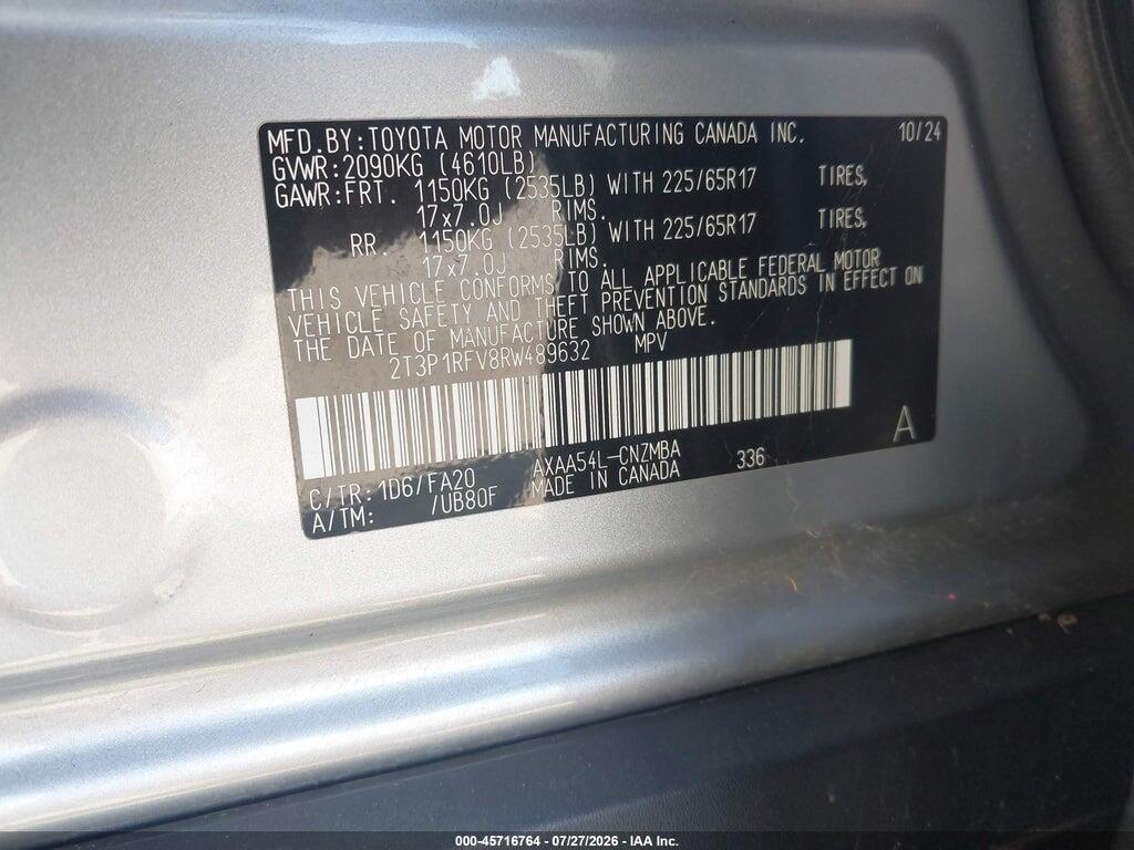 2T3P1RFV8RW489632 2024 TOYOTA RAV4 photo no. 9