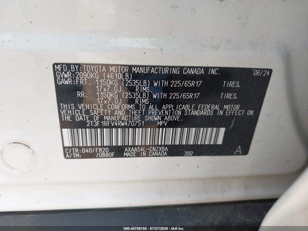 2T3F1RFV4RW470751 2024 TOYOTA RAV4 photo no. 9