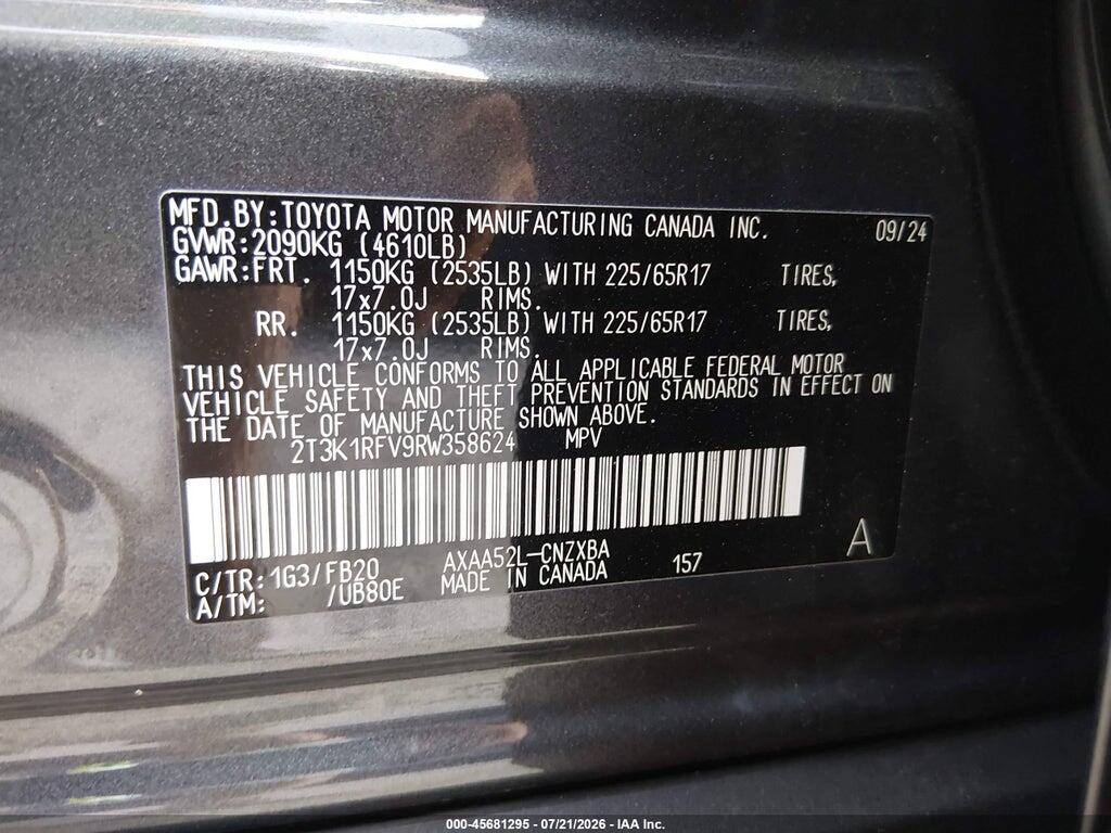2T3K1RFV9RW358624 2024 TOYOTA RAV4 photo no. 9