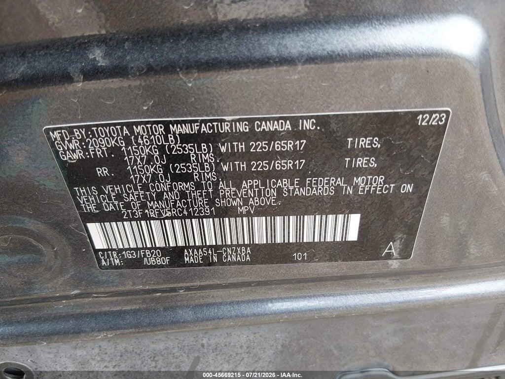 2T3F1RFV5RC412391 2024 TOYOTA RAV4 photo no. 9
