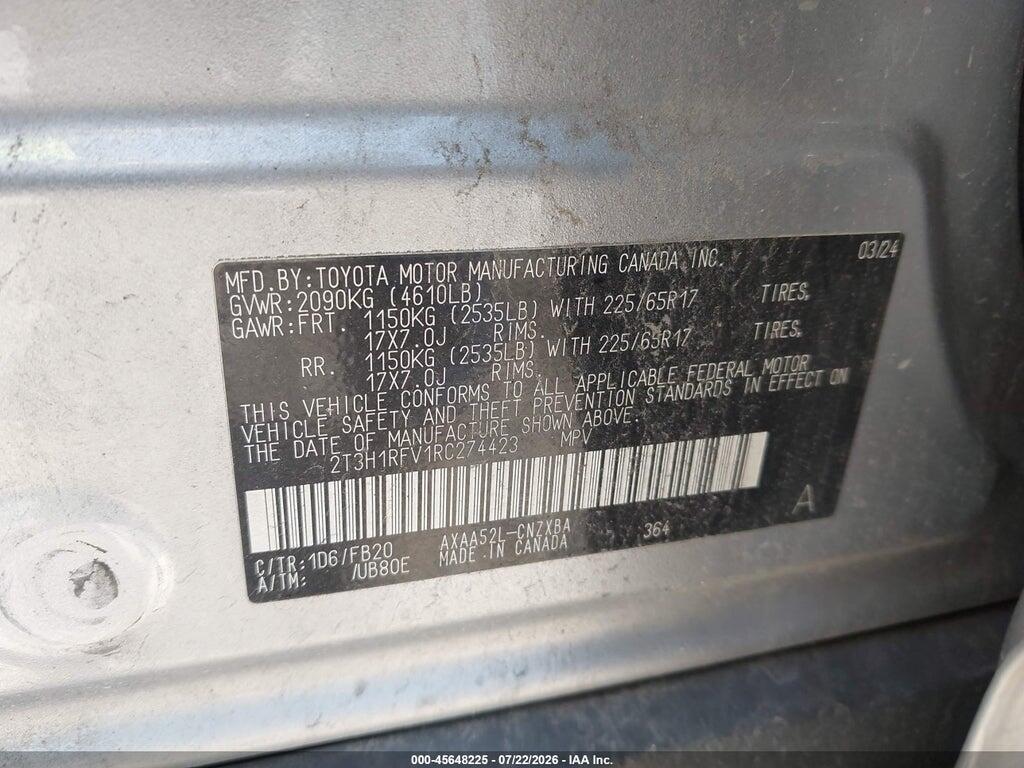 2T3H1RFV1RC274423 2024 TOYOTA RAV4 photo no. 9