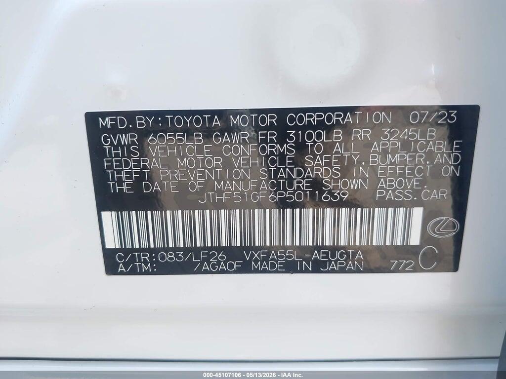 JTHF51GF6P5011639 2023 LEXUS LS 500 photo no. 9